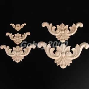 European Style Wood Carved Corner Applique Decor For Cabinet Box Furniture Doors - Picture 1 of 13