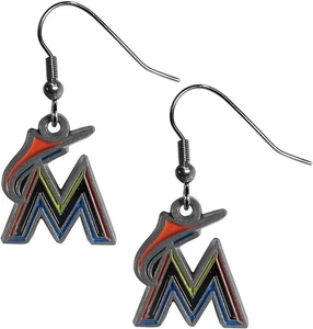 Miami Marlins MLB Sophie Style Dangle Earrings - Picture 1 of 1