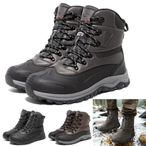 Men's Snow Boots Waterproof windproof Construction Winter Insulated Hiking Boots - Picture 1 of 22