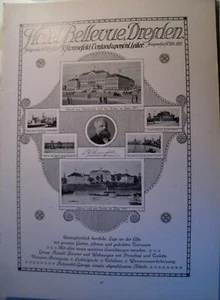 Publicidad publicidad original 1911 Hotel Bellevue Dresden XL - Imagen 1 de 1