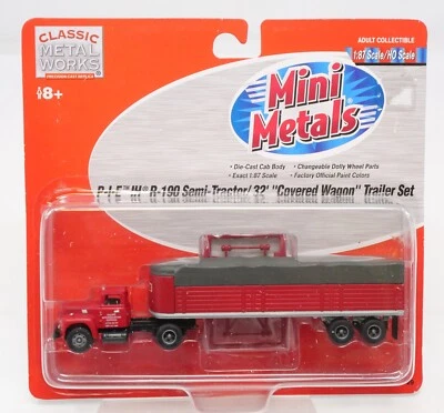 Mini-Metals 31129, PIE IH R-190 Semi-Tractor with 32' Covered Wagon Trailer, HO - Image 1 of 2