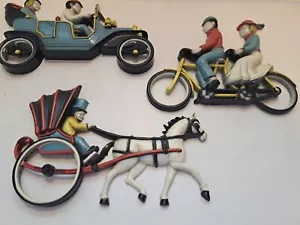 Homco 1975 de colección placas colgantes de pared tándem caballo/carro de transporte - Imagen 1 de 10