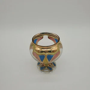 Vintage Art Nouveau Style Enamel on Glass Vase - Picture 1 of 10