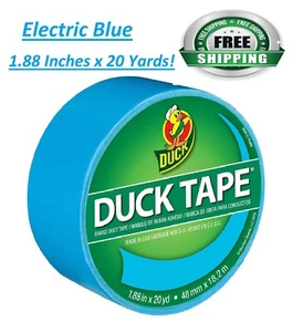 Duck Brand 1311000 Color Duct Tape, Electric Blue, 1.88 Inches x 20 Yards - Picture 1 of 10