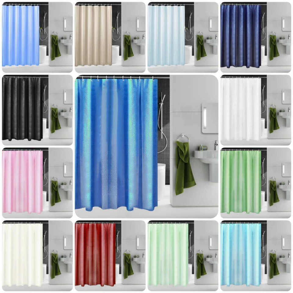 Waterproof Polyester Fabric Bathroom Shower Curtain With Ring Hooks 180 x 180 CM - Image 1 of 4