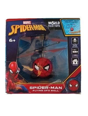 Marvel Spiderman Flying UFO Ball World Tech Toys-NEW L22 - Image 1 of 4