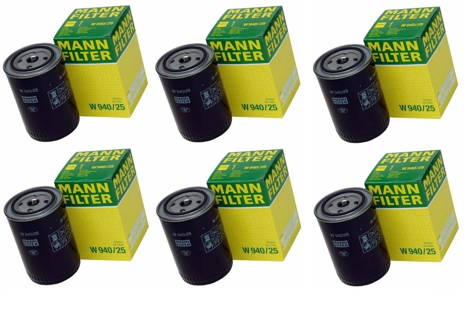 Set of 6 Engine Oil Filters Spin On Mann W940/25 For A4 Audi 4000 VW Golf Jetta - Image 1 of 1