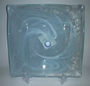 *NWT "Ecoglass" Dish/Candle Plate* 8.5" Square Recycled Glass- Made in Spain - Picture 1 of 3