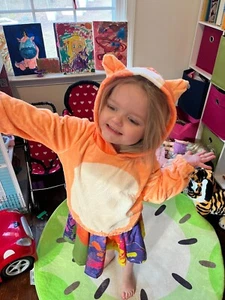 Orange Lil Sis- Costume - Cosplay - Halloween -Kid's Plush Hoodie with Ears - Picture 1 of 6