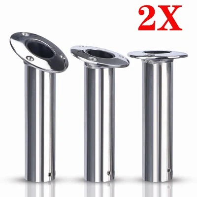 Soporte de caña de pescar de montaje empotrado de acero inoxidable 2X 15/30/90 316 drenaje Foto 1 de 4