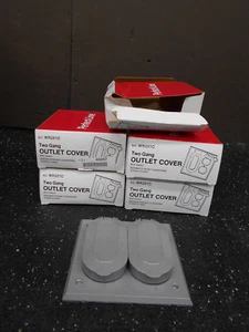 LOT OF 5 PERFECT LINE WR281C TWO GANG OUTLET COVER W/ GASKET - Picture 1 of 5