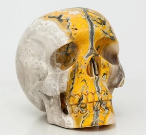 Bumble Bee Jasper Polished Skull Stone Carving Sculpture Decor 108mm 1258g B1674 - Picture 1 of 10