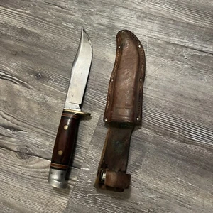 Vintage Western U.S.A W36 B Knife With Sheath - Picture 1 of 8