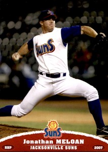 2007 Jacksonville Suns Grandstand #19 Jonathan Meloan Lenexa Kansas KS Card