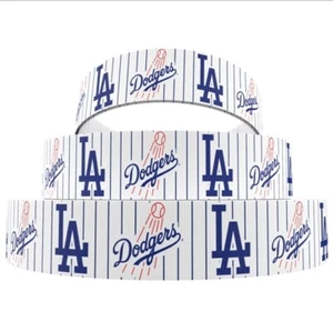 1.5 INCH Dodgers GROSGRAIN RIBBON Hair Bow Supplies 1251312 Los Angeles Baseball - Picture 1 of 2