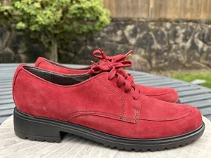 Munro Real Red Leather Water Resistant Lace Up Loafer Women’s Size 10 M Comfort - Picture 1 of 19