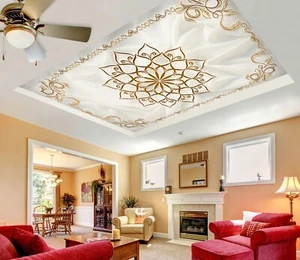 3D Lotus Pattern I6020 Ceiling WallPaper Murals Wall Print Decal Deco Erin 2023 - Picture 1 of 5