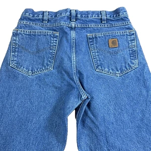 Pantalones de mezclilla Carhartt ajuste tradicional 33x32 azul algodón - B180 DST - Imagen 1 de 9