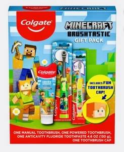 🔥Minecraft Colgate Electronic & Manual Toothbrush Toothpaste Special Edition 🔥 - Picture 1 of 5