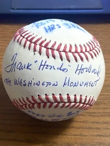 FRANK "HONDO" HOWARD 5 SIGNED AUTOGRAPHED OML BASEBALL! Senators! STAT BALL! - Picture 1 of 4