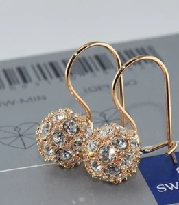 8mm 18K Gold Filled made with Swarovski Crystal Earring Xmas Birthday E/408g - Picture 1 of 5