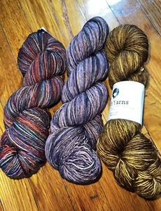 3 skeins lot fade singles brown sock malabrigo mad tosh swift yarns yarn destash - Picture 1 of 10
