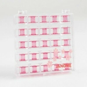 Janome Sewing Machine Pink Cherry Bobbins with Storage Case New - Picture 1 of 1