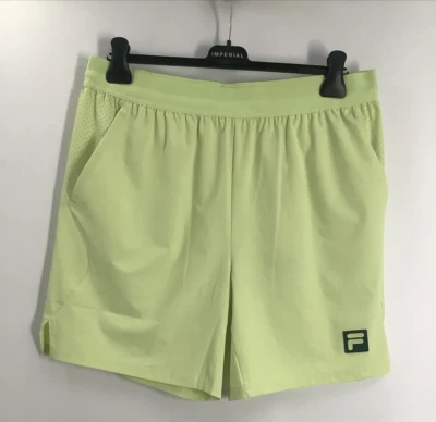 Pantalones Cortos de Tenis FILA Para Hombre Sólidos Verde Lima Transpirables Ace Swift Talla Grande Foto 1 de 4