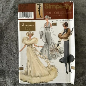 Simplicity Pattern 9704 11.5" Fashion Doll Collector Club The Glamorous 30s - Picture 1 of 7