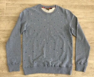 MENS MERC LONDON ALL OVER LETTERS SWEATSHIRT BLUE SIZE M - Picture 1 of 2