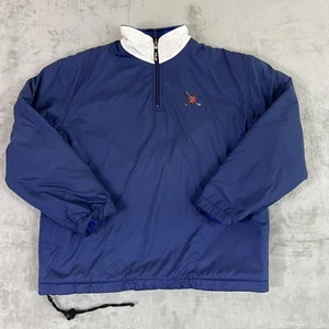 Polo Golf Ralph Lauren Pullover Mens Small Blue Reversible Half Zip Plaid Fleece - Picture 1 of 11