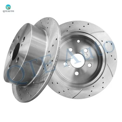 Rear 269mm Drilled Slotted Brake Disc Rotors For 2005-2010 Scion TC - Image 1 of 4