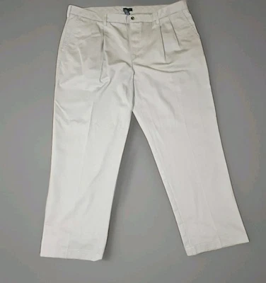 Van Heusen 42 X 30 Beige Pleated Men's Casual Tapered Chino Pants - Image 1 of 4