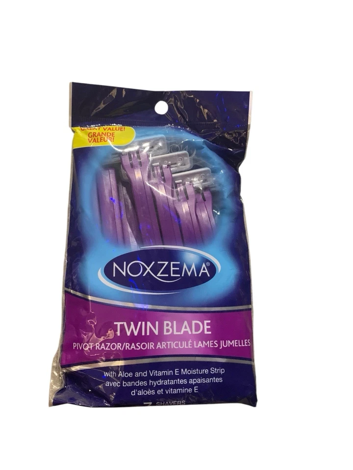 Noxzema Maquinillas de Afeitar Doble Hoja Pivote Paquete De 7 Afeitadoras TOTALMENTE NUEVAS Aloe y Vitamina E Foto 1 de 2
