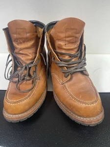 Red Wing Shoes 9012 Moc-Toe Beckman Leather Work Boots Chestnut Mens Sz 9.5 D - Picture 1 of 7