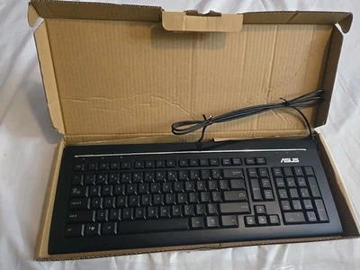 ASUS KB34211 Slim Wired USB Keyboard Computer Game Black Cord - Image 1 of 4