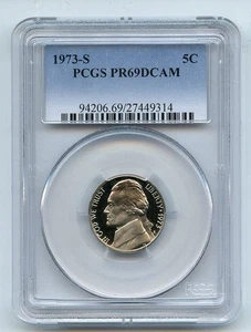 1973 S 5C Jefferson Nickel Proof PCGS PR69DCAM - Picture 1 of 1
