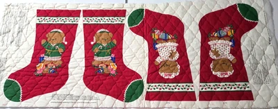 Vintage VIP Cranston “A Beary Merry Christmas” Uncut Fabric Panel 2 Stockings - Image 1 of 4