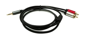 SYSTEM-S Audio Rca 2 Câble Rca 100 CM Connecteur À Aux Jack 3,5 MM 3 Broches - Afbeelding 1 van 4
