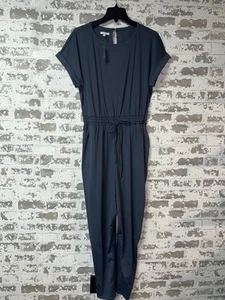 NWT! Maurices Traveler Jumpsuit Short Sleeve Tie Waist Blue Size L - Picture 1 of 8