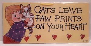 Animal Antics Hang up sign - Cats Leave Pawprints, Cat, NEW - Picture 1 of 1