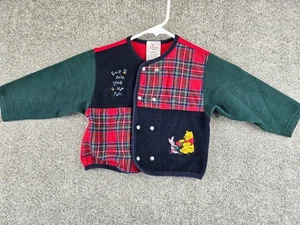 Vintage Disney Winnie the Pooh Plaid Top cotton/poly blend Size 2T Sweater - Picture 1 of 16