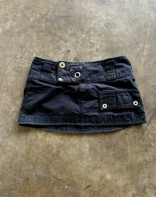 Diesel Archive Gorpcore Grommet Black Mini Skirt Y2K Size 0 - Image 1 of 4