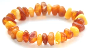 Amber Natural Baltic Honey Chip/Bead Bracelet 20.6 g 波羅的海琥珀 - Picture 1 of 5