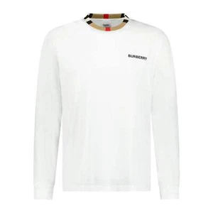 Burberry 'Jayson' Check Long Sleeve T-Shirt White - Picture 1 of 5
