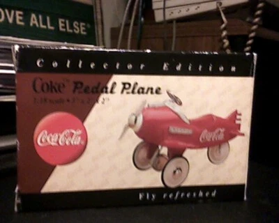 NIB Xonex Miniature 1997 Coca Cola Pedal Air Plane 1/18 scale Diecast  - Image 1 of 2