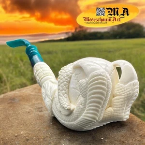 MeerschaumArt_BLOCK Meerschaum Smoking pipe DRAGON EGG in CLAW Salim_w/cs_海泡石烟斗 - Picture 1 of 24