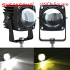 2X 2inch 8D LED Cube Pods Work Light Spot Driving Lamp Amber+White Off Road SUV