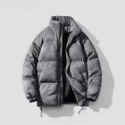 Men Retro Quilted Jacket Faux Suede Padded Coat Thermal Outerwear Loose Thicken