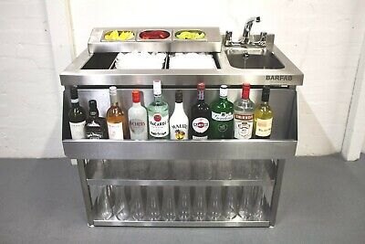 1 Metre Stainless Steel Cocktail Bar Unit With Insulated Ice Well And Bar Sink • 995£